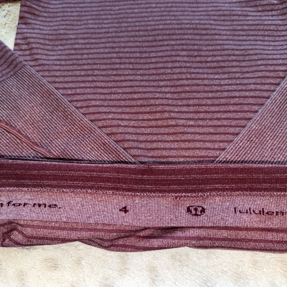 Lululemon Swiftly Tech Long Sleeve Crew in Heathered Bordeaux Drama Size 4 - Picture 11 of 15